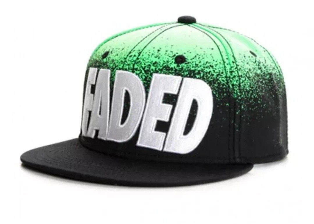 "Faded" Flat Brim Snapback Hat.