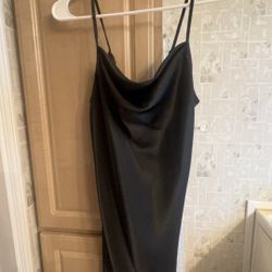Black Silk Bebe Slip Dress