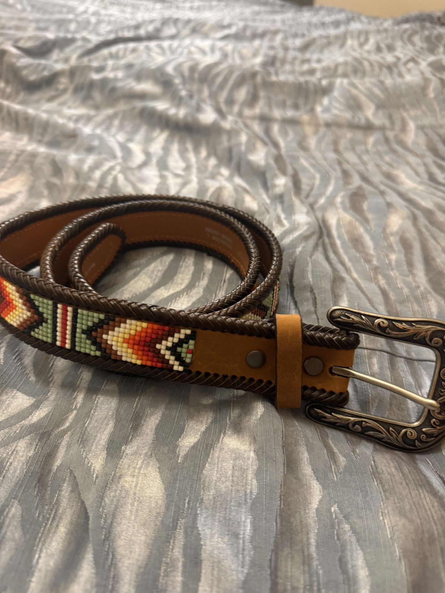 Leather Belt From Beads Size L