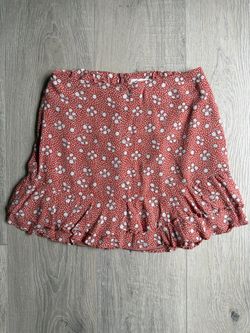 Floral Ruffle Mini Skirt in Size Small