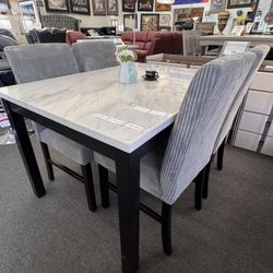 NEW OFFER! White/Gray 5pc Dining Room