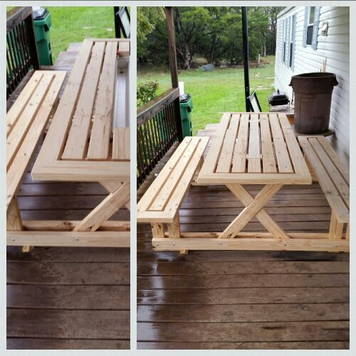 Picnic table w cooler in middle!!
