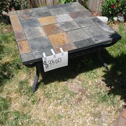 Stone Tile Patio Table 
