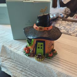 PartyLite Pumpkin Witch House Candle Holder Fall Decoration