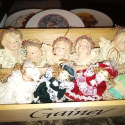 Vintage Ornaments Angels And Dolls