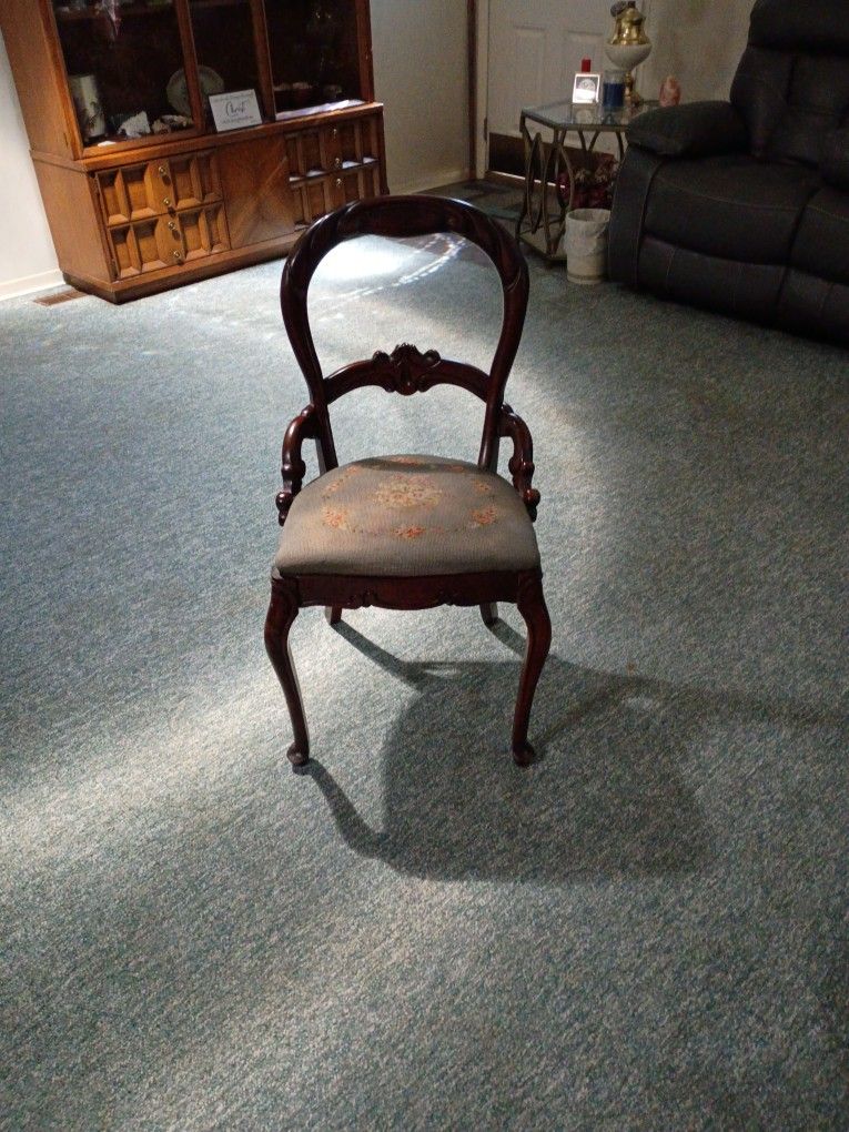 Beautiful Handcrafted Antique Need A Point Chair