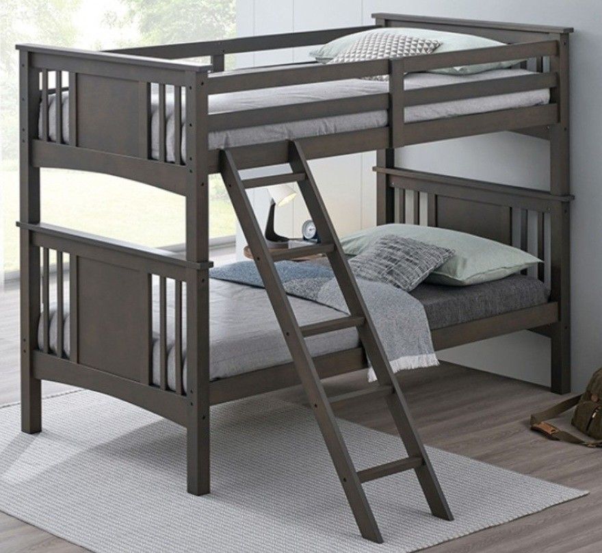 Brand New Grey Twin Size Bunk Bed