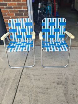 Vintage Folding Lawn Chairs Set of 2. 25.00 each