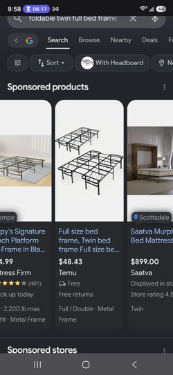 Foldable twin or  full bedframe