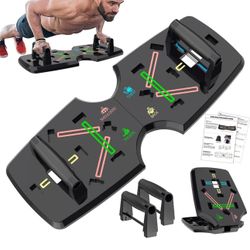 Push Up Board, Portable Multi-Function Foldable 10 in 1 Push Up Bar, Push up Handles for Floor,Professional Push Up Strength Training Equipment
