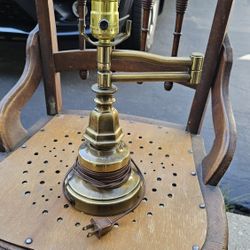 Vintage Antique Brass Lamp With Adjustable Arm