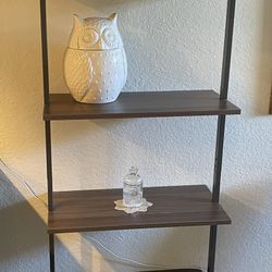 Ladder Bookcase Shelf With 2 Drawers (Wall Mount Top) Multi Functional - Great For Home or Office 