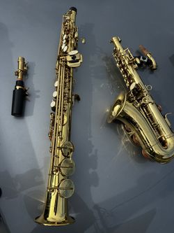 Miniature Saxophone and Soprano Saxophone
