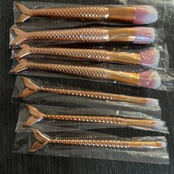 7pcs Mermaid Tail Rose Gold Makeup Brush Set