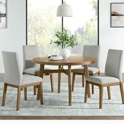 Brooklyn 48" Round Dining Table and 4 Chairs