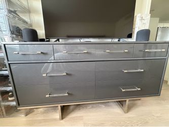 Cortina Gray Dresser, Mirror and Bench table.