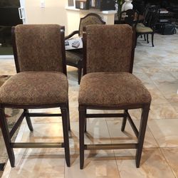 Two Solid Wood Bar Stools
