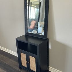 Cabinet and Mirror