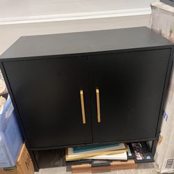 Black Sideboard Table With Gold Handles