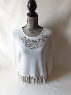 Beauties women's tan embellished sleeveless top size XL