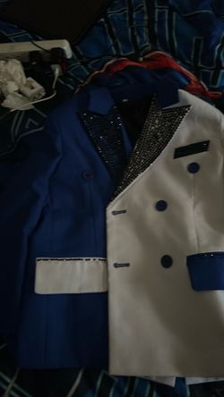Blue and white