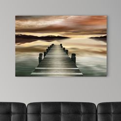 “Sunset  Jetty” stretched canvas wall art by Danita Delimont