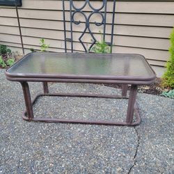 Brown Metal & Glass Coffee Table 