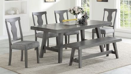 6 Dining Set (4 chairs + bench + table)