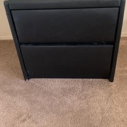 Beautiful Mirror Top Black Nightstand 