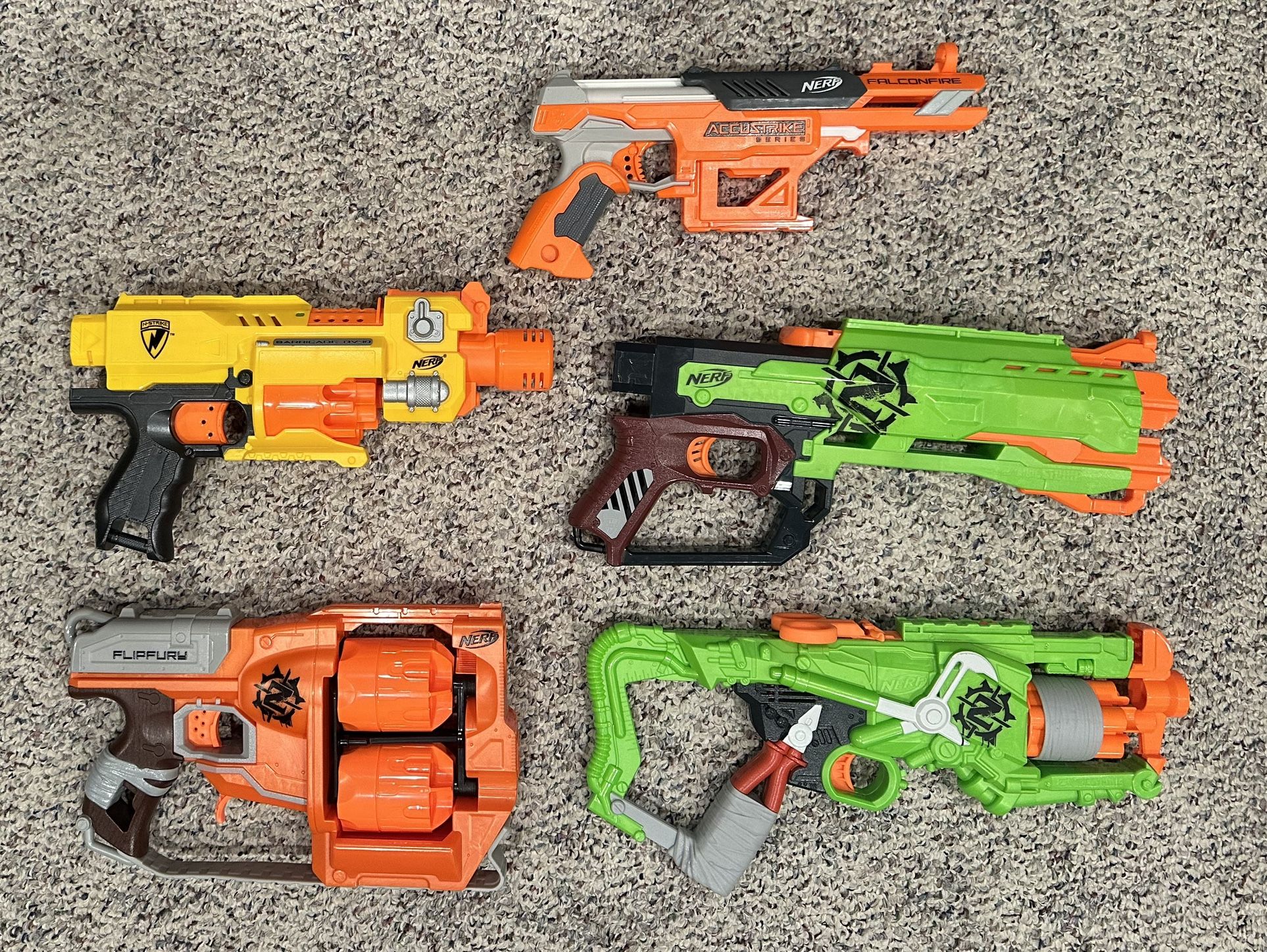 5 NERF Toy Dart Guns