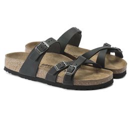 Birkenstock Franca Triple Strap Sandals 40 Womens 9 Mens 7 Black Leather NWOB
