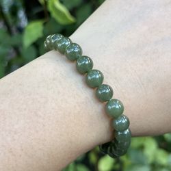8mm Stretchable Hetian Jade Bracelet 