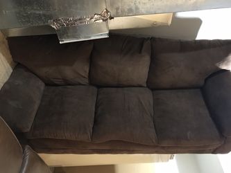 Large Brown suede leather couch