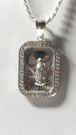 Sterling Silver 925 Necklace Guadalupe. 4th Mothers Day.