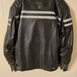 Heavy Duty Motorcycle Black Leather Jacket