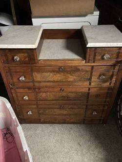 Wooden Dresser With Mirror