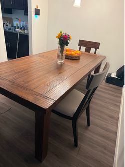 Solid Wood Dining Table + 6 Chairs