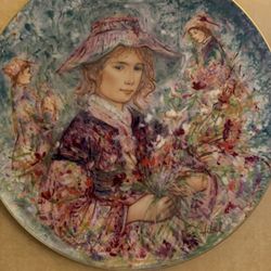 Vintage 1970’s Signed Edna Hibel Porcelain Plate
