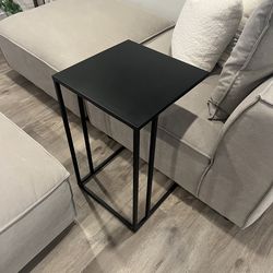 Square End Table - black metal