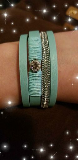 Turquoise Leather Wrap Bracelet