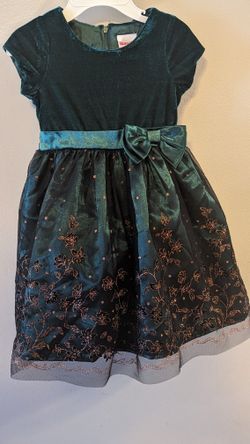 Green Velvet Dress Size 3T