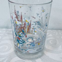 VNTG WALT DISNEY WORLD 25th ANNIV COMM GLASS DONALD DUCK  1996 EUC