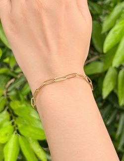 Ladies Gold Plated Paper Clip Bracelet