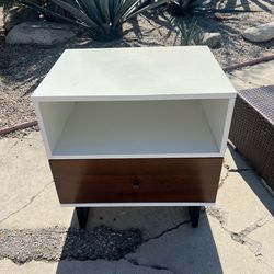Mid Century Style Drawer Nightstand End Side Table