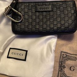 Gucci Leather Key Case/Coin Case With Key Ring