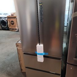 🚨 New Haier - 15.0Cu.Ft. 4-Door French Door Free-Standing Refrigerator - Stainless Steel QJS15HYRFS
