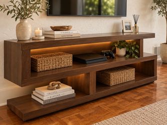 Modern wood tv console