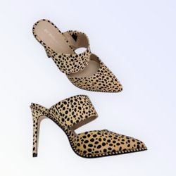 BCBGeneration Harlina Mules, Leopard Pumps, Size 7.5