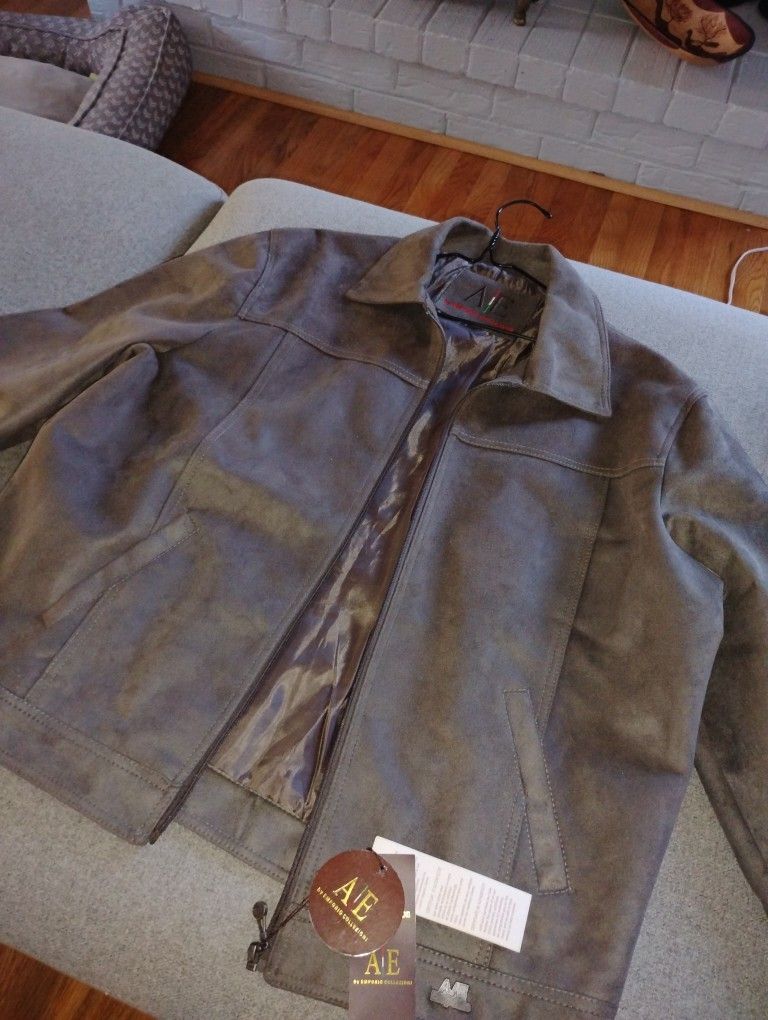 Leather Bomber Brown Jacket
