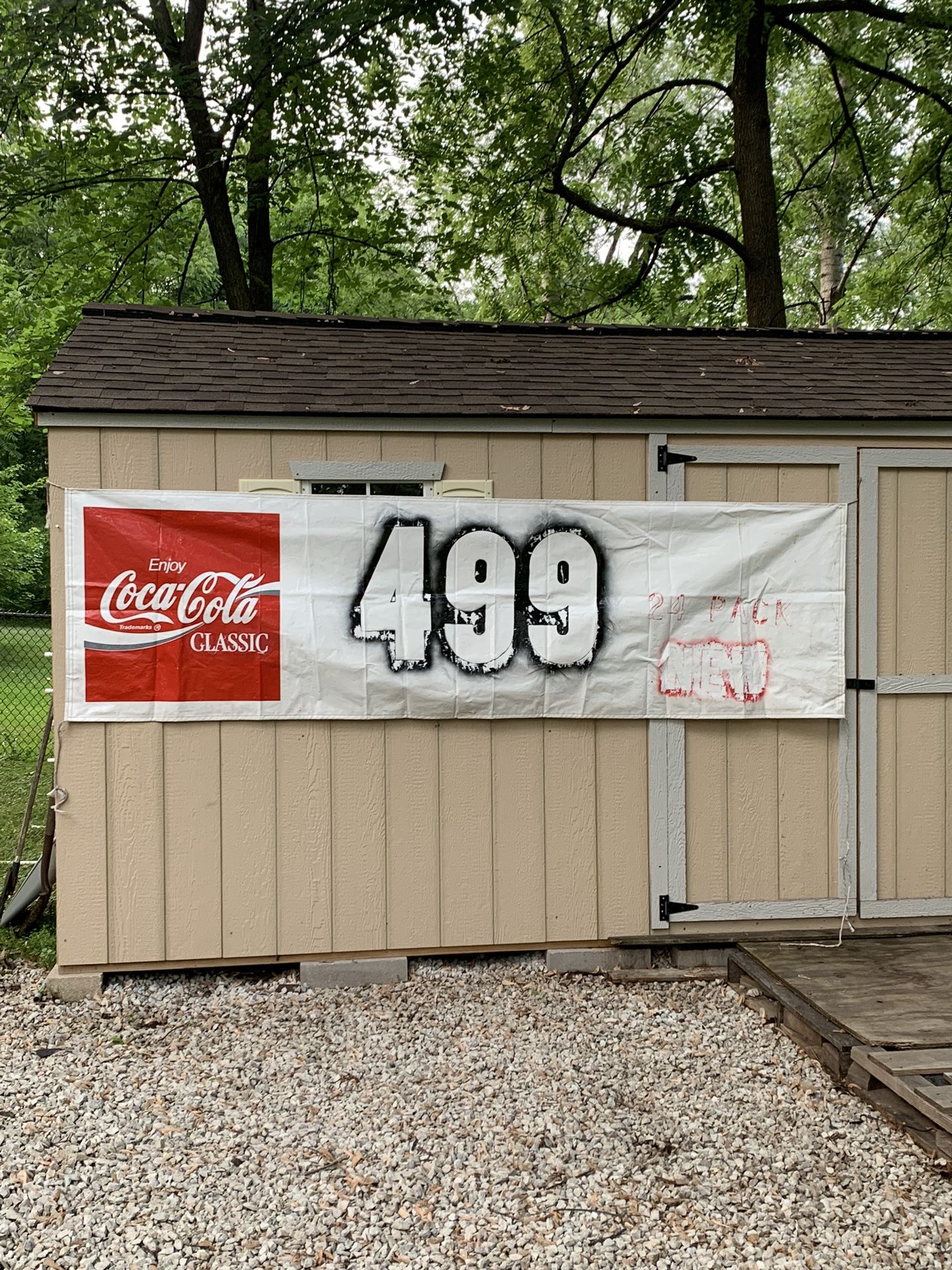 Large Advertising Banner Sign Vintage Coca Cola